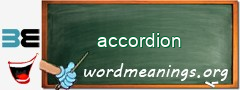 WordMeaning blackboard for accordion